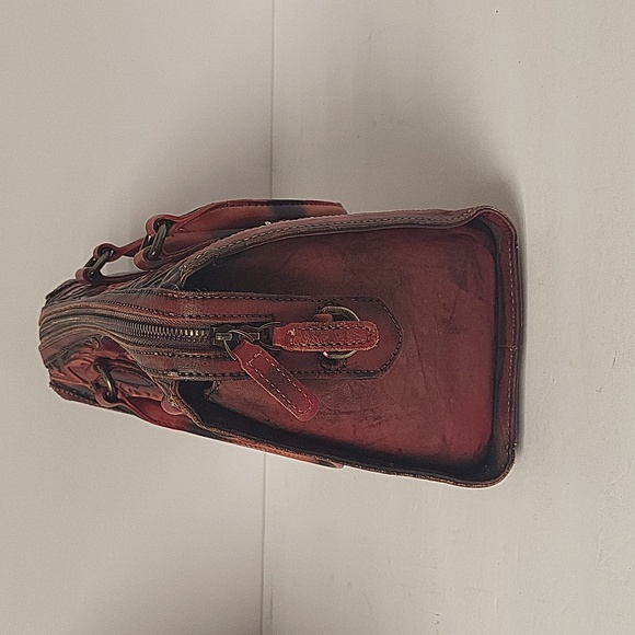 Handbag Aphison red tooled leather - Picture 5 of 7